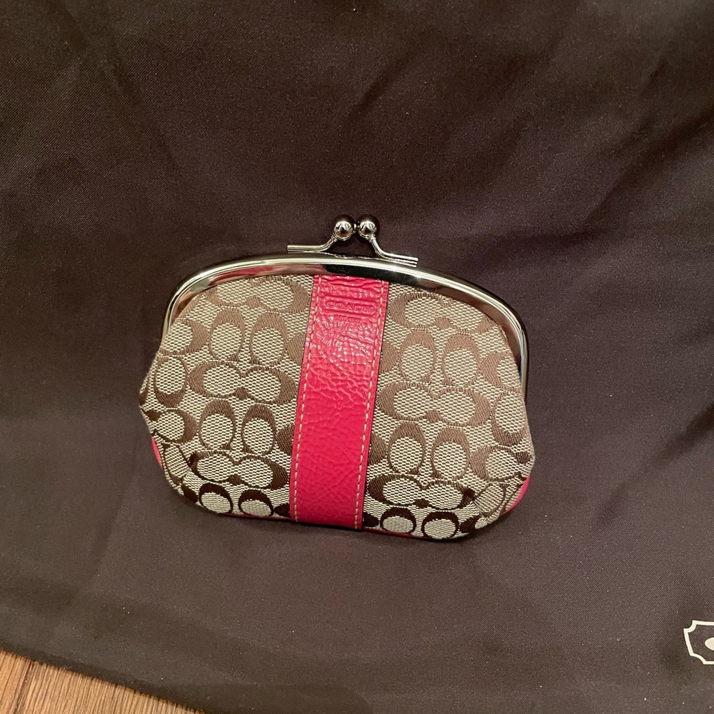 Coach signature coin purse